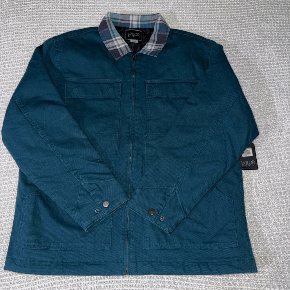 Valor Collective Men's Jacket with Plaid Collar